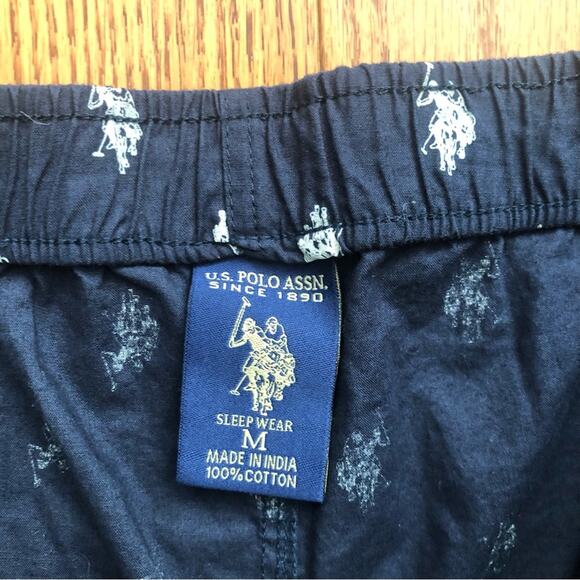U.S. Polo Association Loungewear Logo Print Navy Blue Pants Men’s Size M - Picture 8 of 11